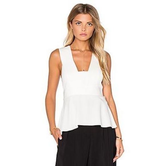 A.L.C. Leigh Silk Lined Top White Size 8 - Picture 1 of 5